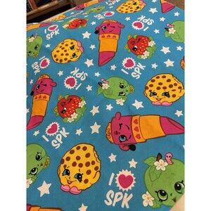 Shopkins Fabric Blue Pink Green Yellow I Love SPK  90” X 44”